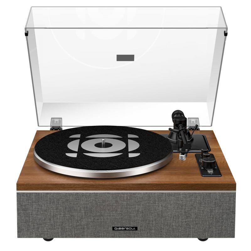 Toca-discos de vinil QLEARSOUL ONE-S Bluetooth Walnut - Vitrola e